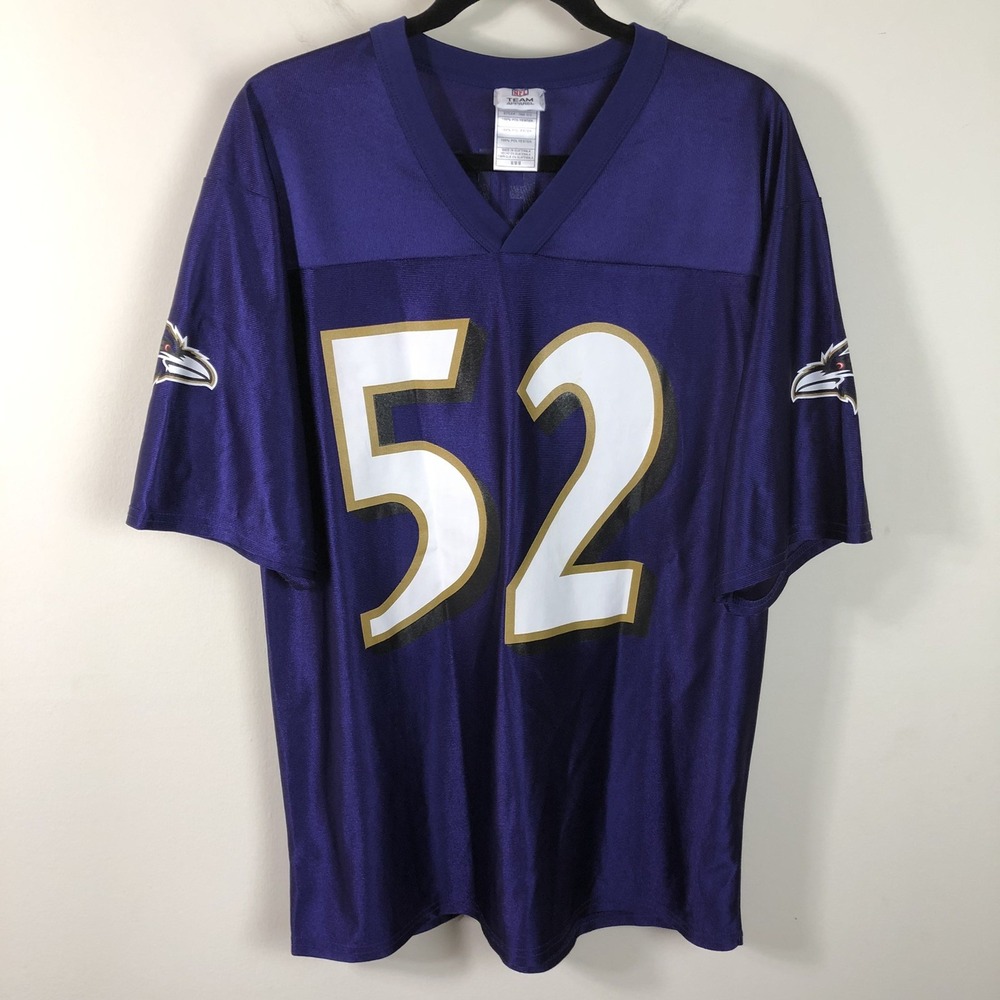 Baltimore Ravens NFL Team Apparel Ray Lewis #52 Football Jersey Mens Sz M Purple